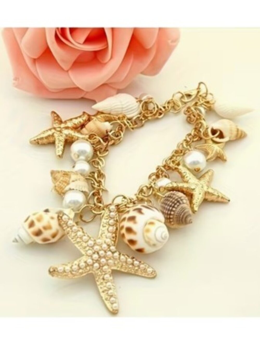 Seashell and Starfish Charm Bracelet (NEW & SO PRETTY!) - Picture 2 of 6